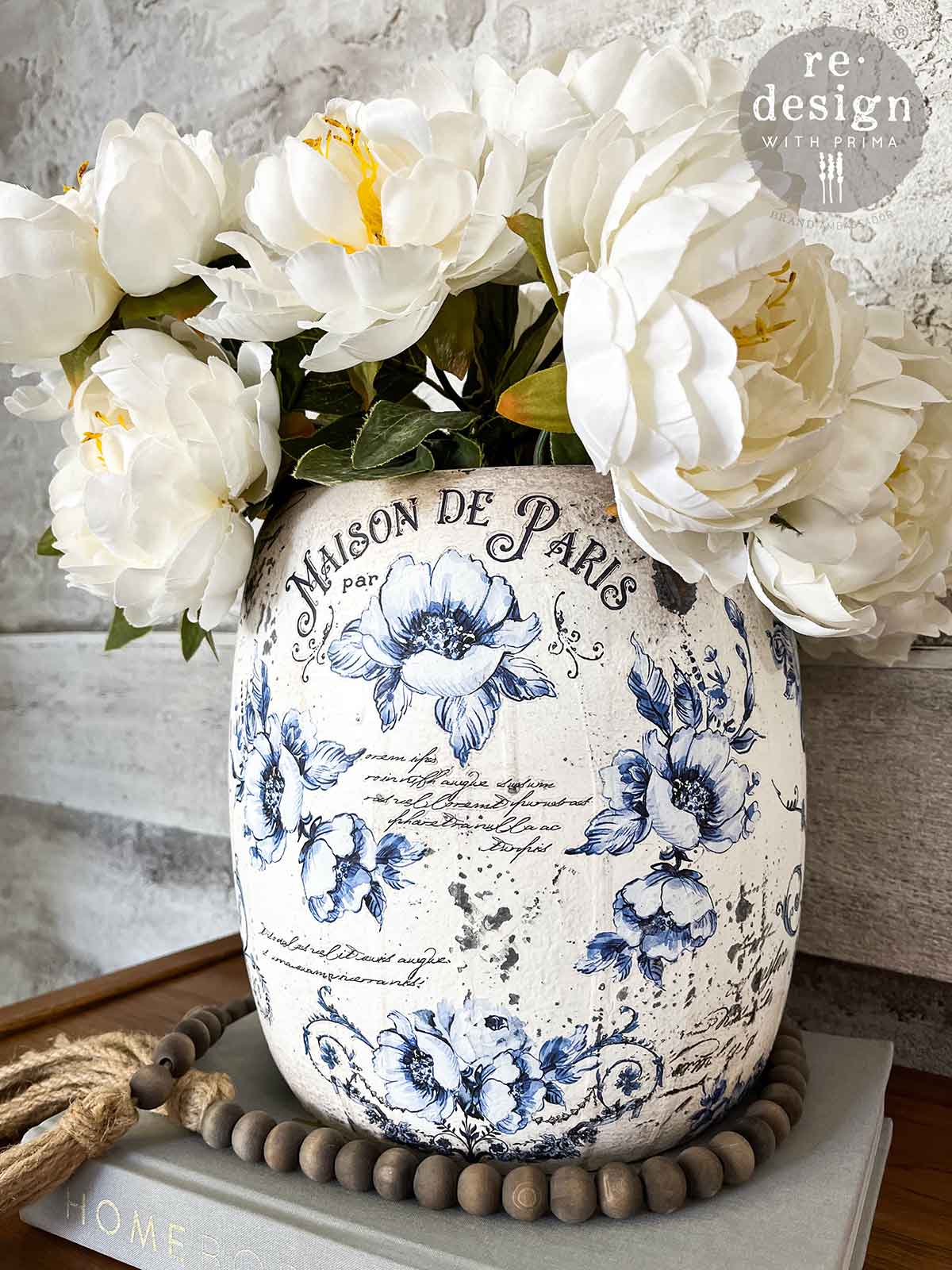 Spring Serenade | Small Transfers | Redesign With Prima | Rub on Transfers for Furniture and Crafts | 3 sheets- 6"x12" | french script blue florals