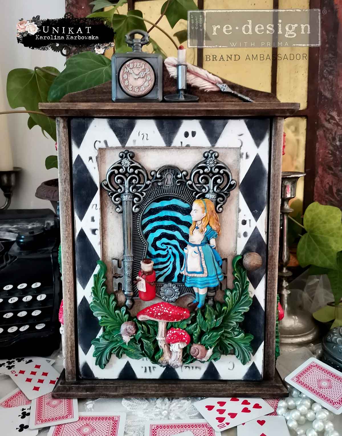 Following Alice - Lost In Wonderland Collection Mould - Resin Mould 5"x8" Redesign with Prima