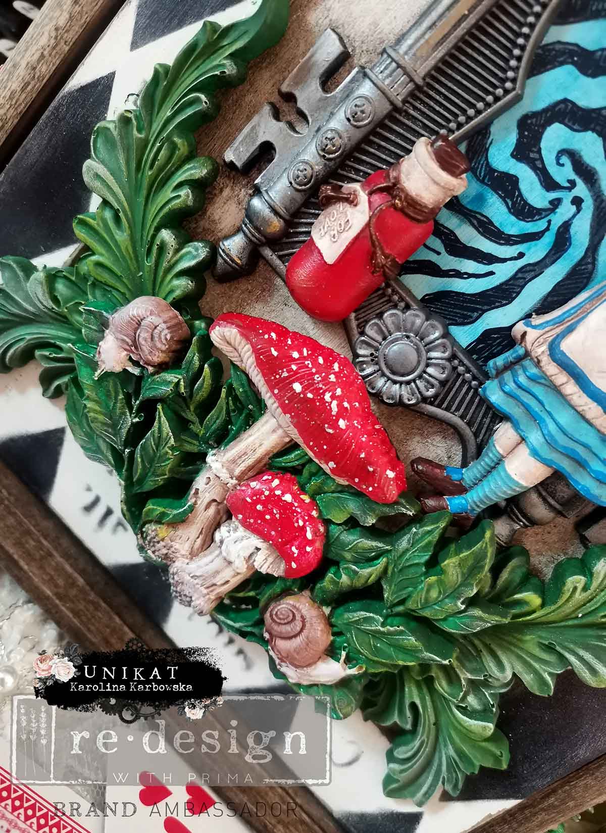 Following Alice - Lost In Wonderland Collection Mould - Resin Mould 5"x8" Redesign with Prima