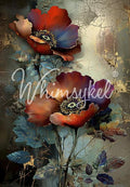 Moody Petals | 21"x29" | Large Decoupage Tissue Paper | Whimsykel Designs | moody patina blooms