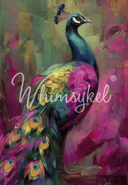 Regal Confidence | 21"x29" | Large Decoupage Tissue Paper | Whimsykel Designs | vibrant regal peacock
