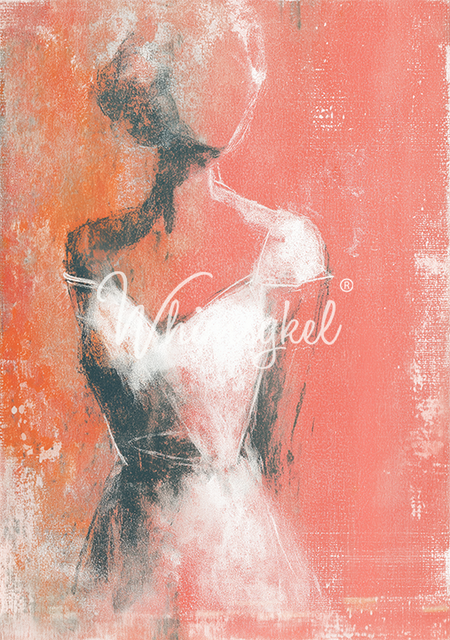 Shape of Her | 21"x29" | Decoupage Tissue Paper | Whimsykel Designs