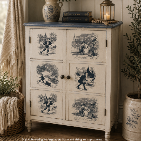 Snow Day Stories | A3 Rice Decoupage Paper – 1 Sheet, 11.7" x 16.54" | Dixie Belle
