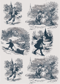 Snow Day Stories | A3 Rice Decoupage Paper – 1 Sheet, 11.7" x 16.54" | Dixie Belle