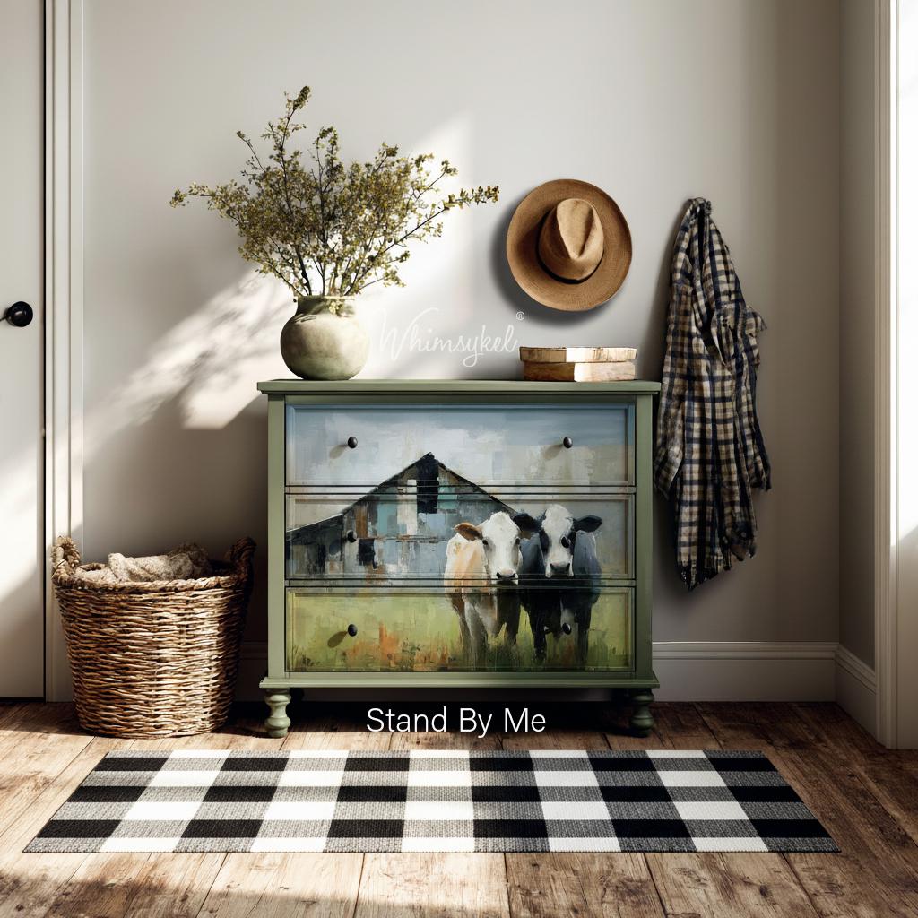 Stand by Me | 21"x29" | Large Decoupage Tissue Paper | Whimsykel Designs | barnyard best friends