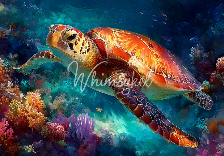 Turtle Divine | 21"x29" | Decoupage Tissue Paper | Whimsykel Designs