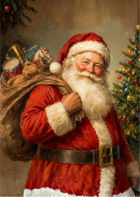 Vintage Santa | A3 Rice Decoupage Paper – 1 Sheet, 11.7" x 16.54" | Dixie Belle