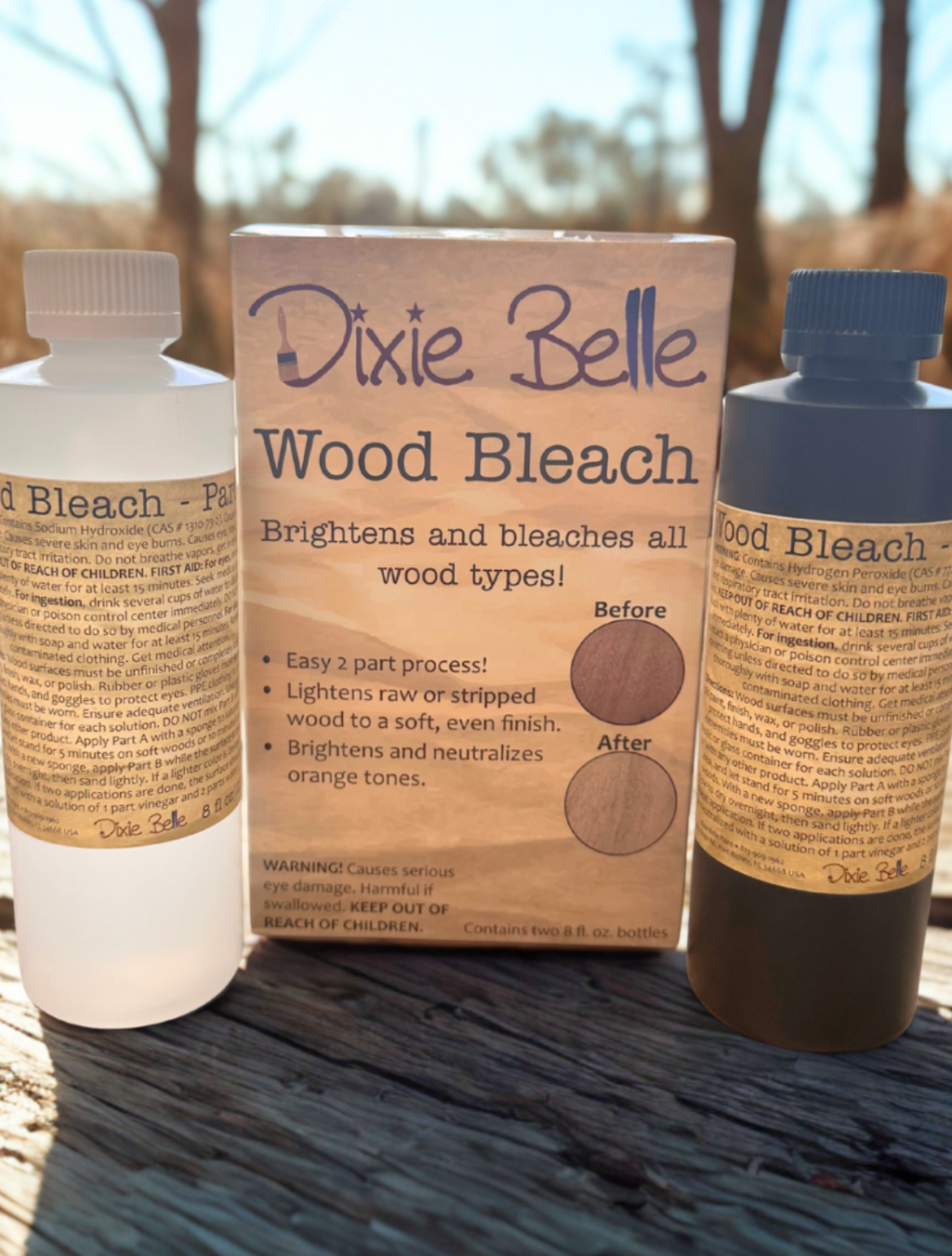 Wood Bleach Kit | Dixie Belle Paint | Two-Part Raw Wood Brightening System Dixie Belle Paint