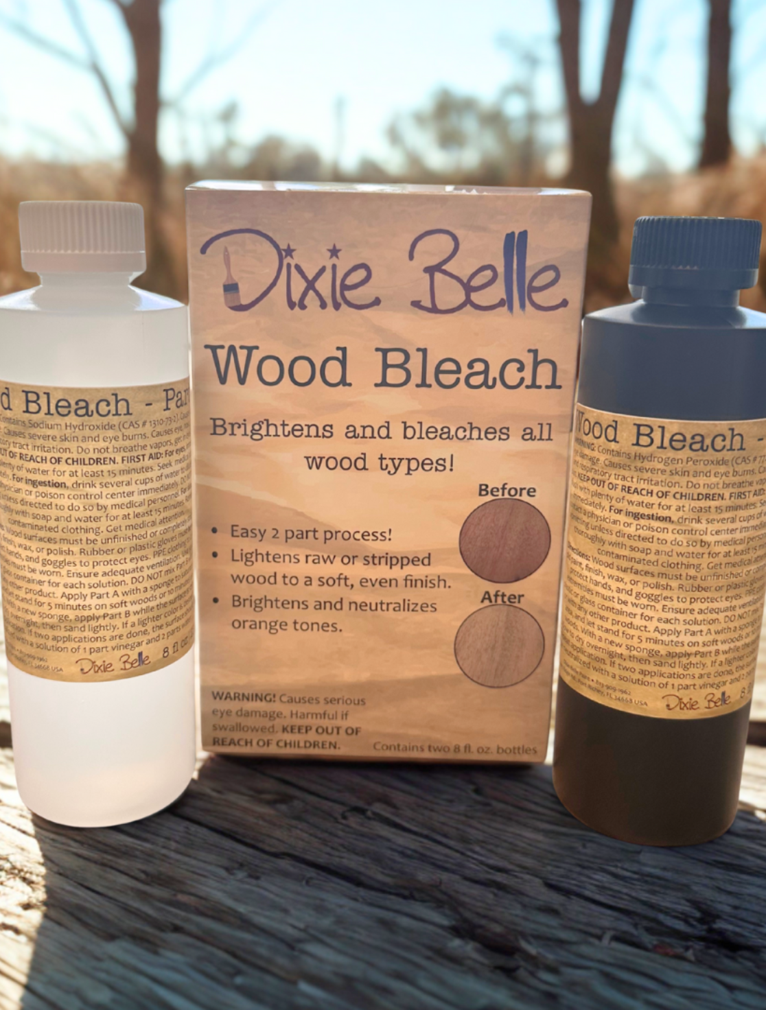 Wood Bleach Kit | Dixie Belle Paint | Two-Part Raw Wood Brightening System Dixie Belle Paint