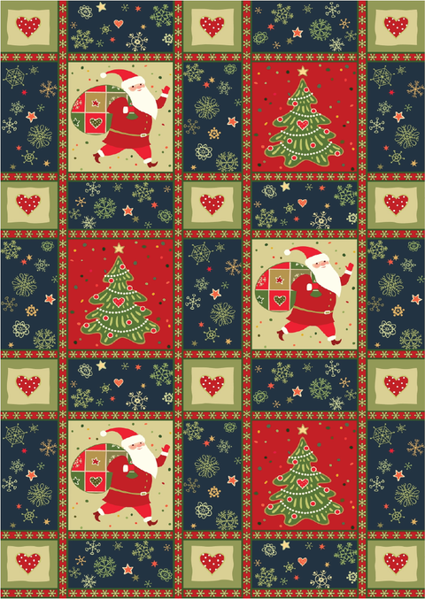 Yuletide Quilt | A3 Rice Decoupage Paper – 1 Sheet, 11.7" x 16.54" | Dixie Belle
