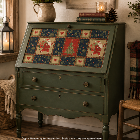 Yuletide Quilt | A3 Rice Decoupage Paper – 1 Sheet, 11.7" x 16.54" | Dixie Belle
