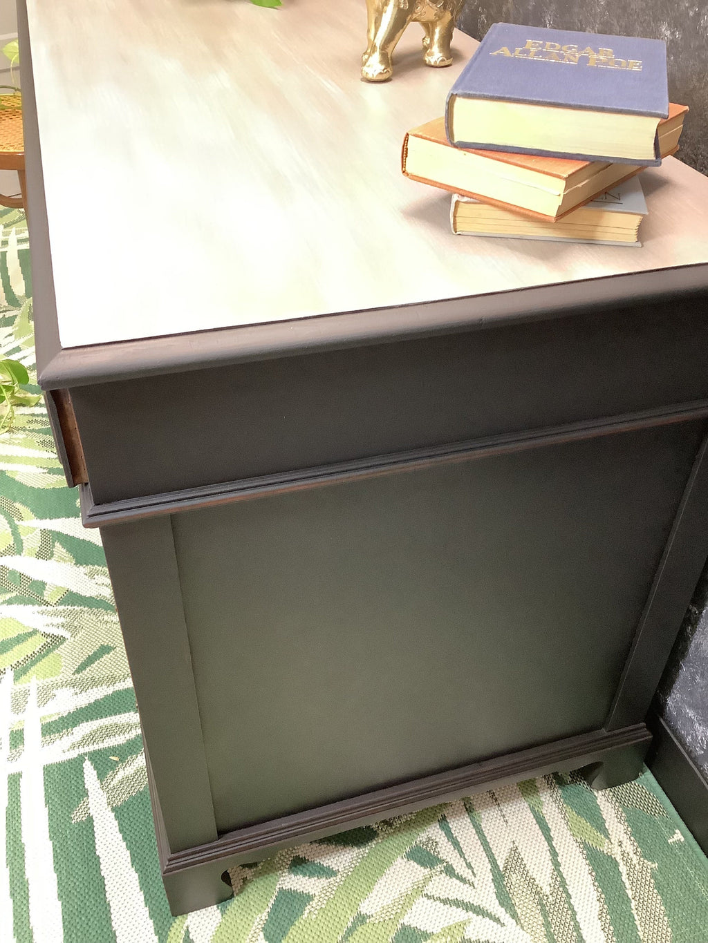 Black Executive Desk - FREE SHIPPING - Hand Painted Furniture