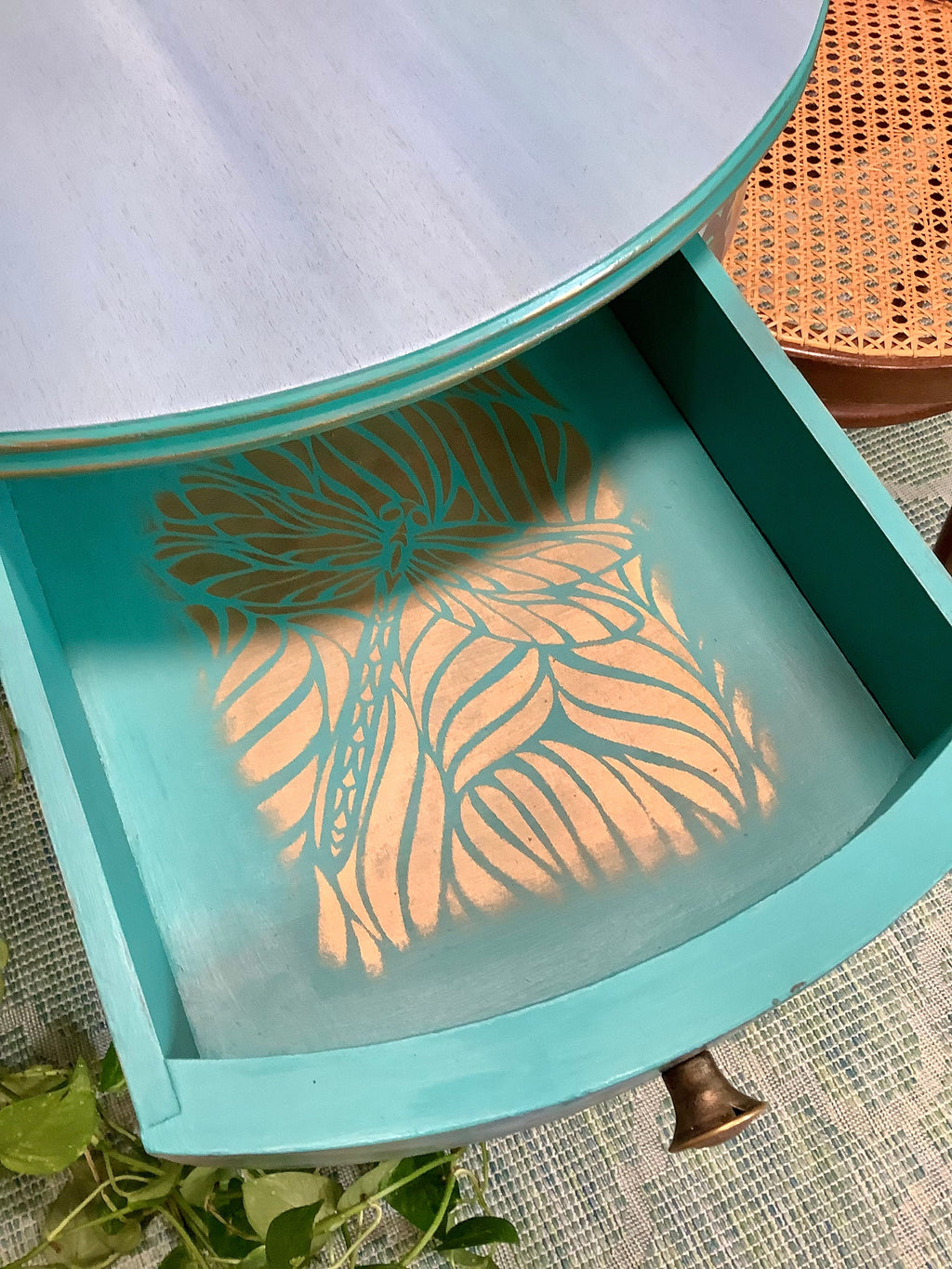 SOLD - please do not purchase - Colorful Side Table - FREE SHIPPING - Hand Painted