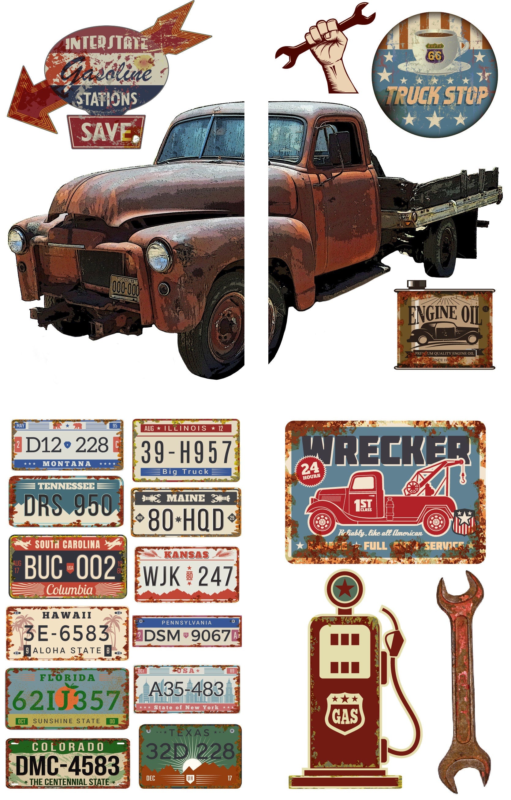 RUSTY TRUCK | Retired | Transfer | Dixie Belle Paint | vintage truck decor