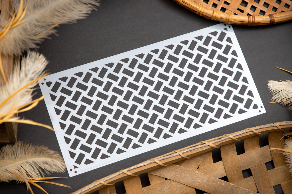 BASKET WEAVE | Stencil | Furniture | Arts & Crafts | Dixie Belle Paint