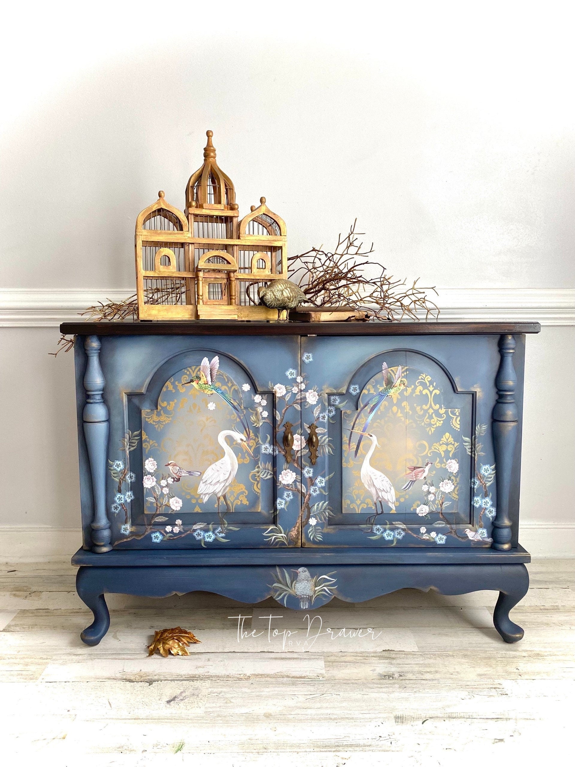 CHINOISERIE | Retired | Transfer | Dixie Belle Paint | Birds on translucent background
