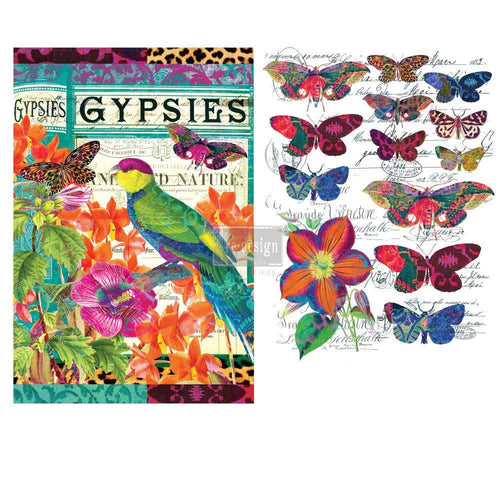 Boho Bird Butterfly 22X 30 - REDESIGN DÉCOR TRANSFERS® Redesign with Prima