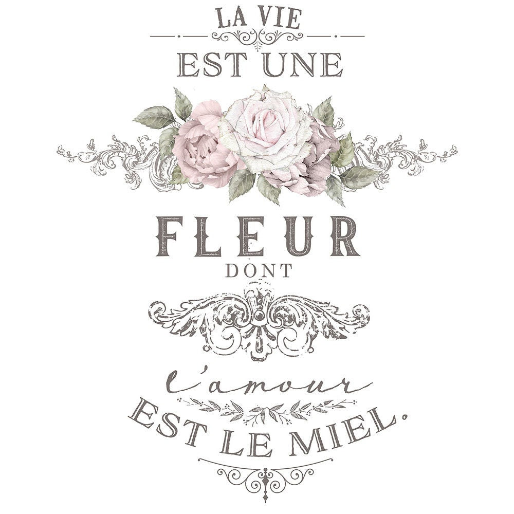 L'amour Est Le Miel | Redesign With Prima | Rub on Transfers for Furniture and Crafts |26X 35