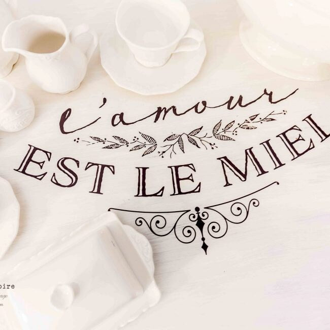 L'amour Est Le Miel | Redesign With Prima | Rub on Transfers for Furniture and Crafts |26X 35