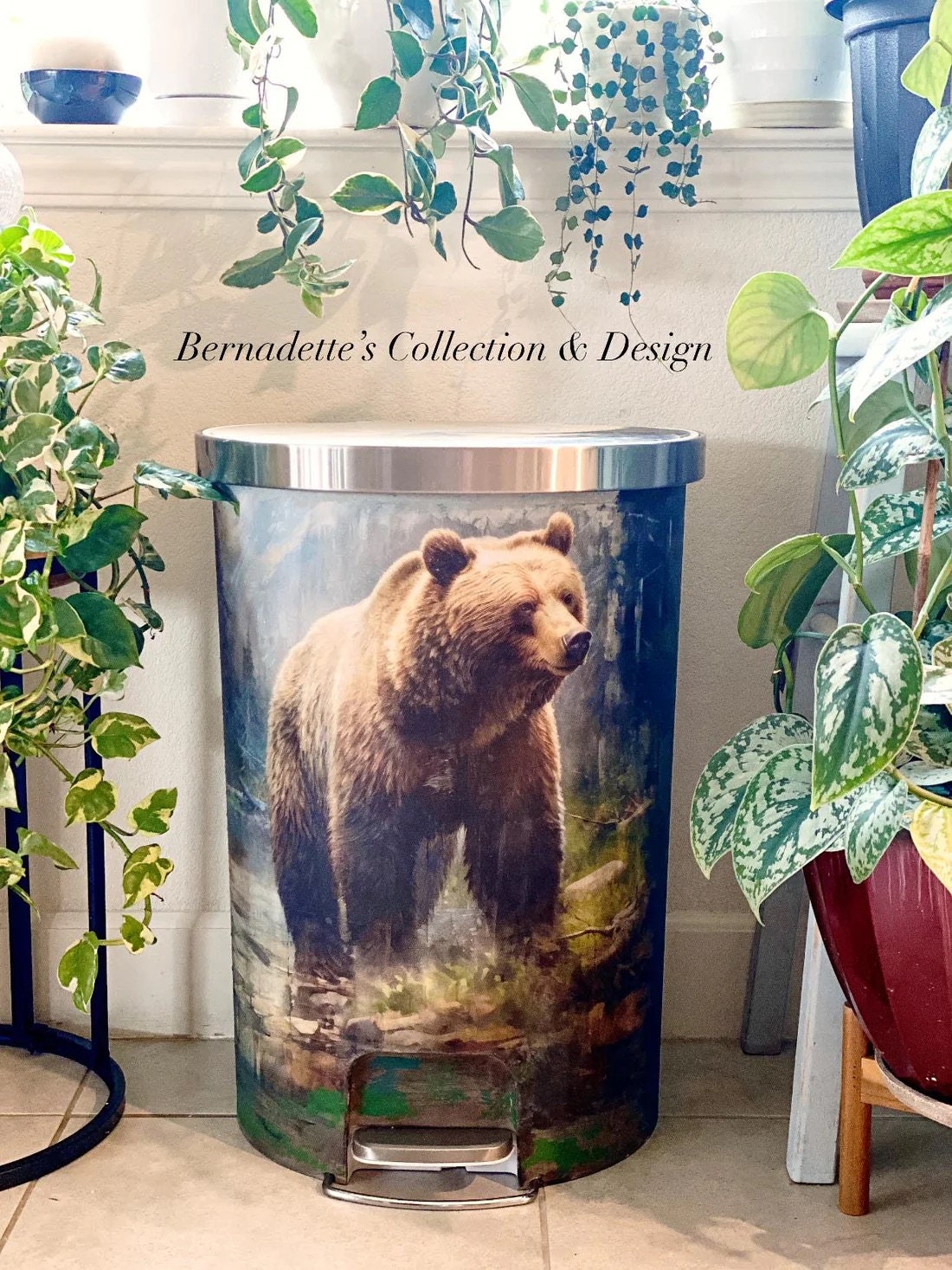 Huckle Beary Large Decoupage Tissue Paper for Furniture 21x29 Whimsykel Designs Bear on Riverbank