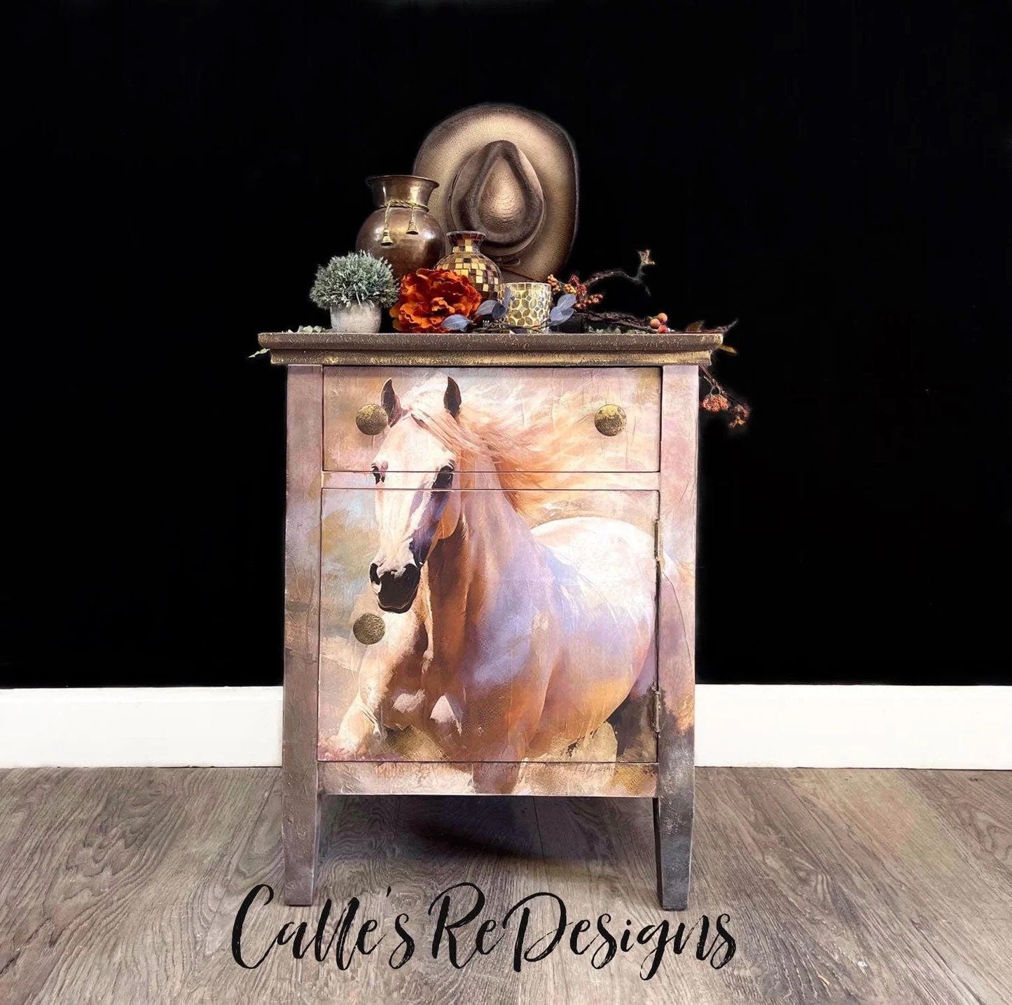 Unbridled Large Decoupage Tissue Paper for Furniture 21x29 Whimsykel Designs Galloping Horse in Field