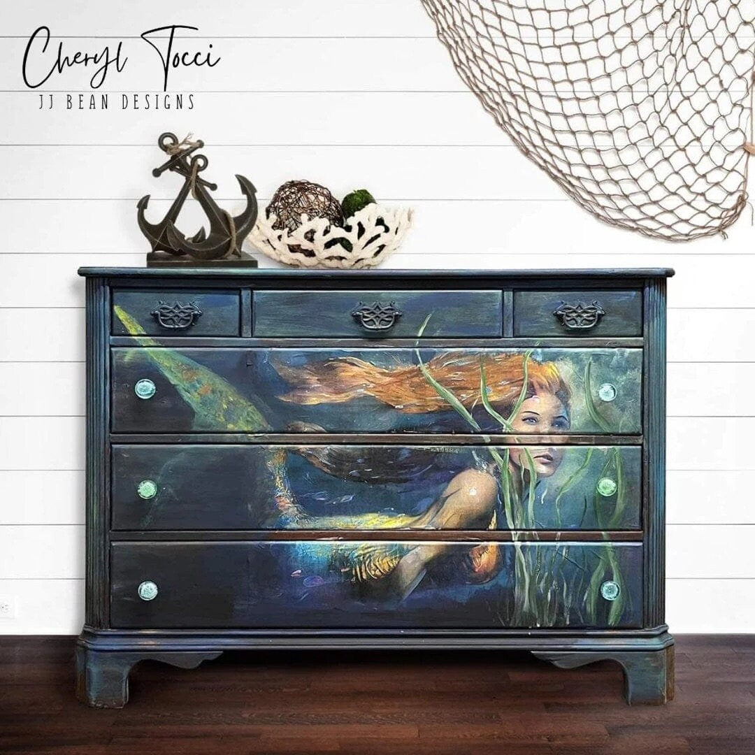 ARISTA: MYSTICAL MERMAID | Large Decoupage Tissue Paper for Furniture | Arts & Crafts | 21x29 | Whimsykel Designs
