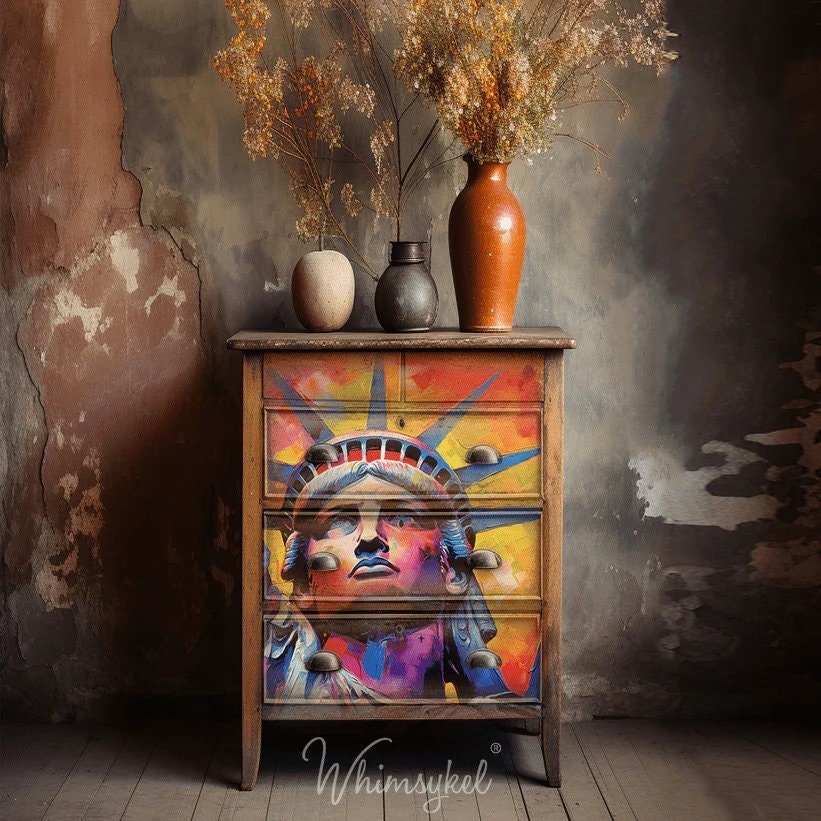 Lady of Hope Large Decoupage Tissue Paper for Furniture 21x29 Whimsykel Designs Statue of Liberty