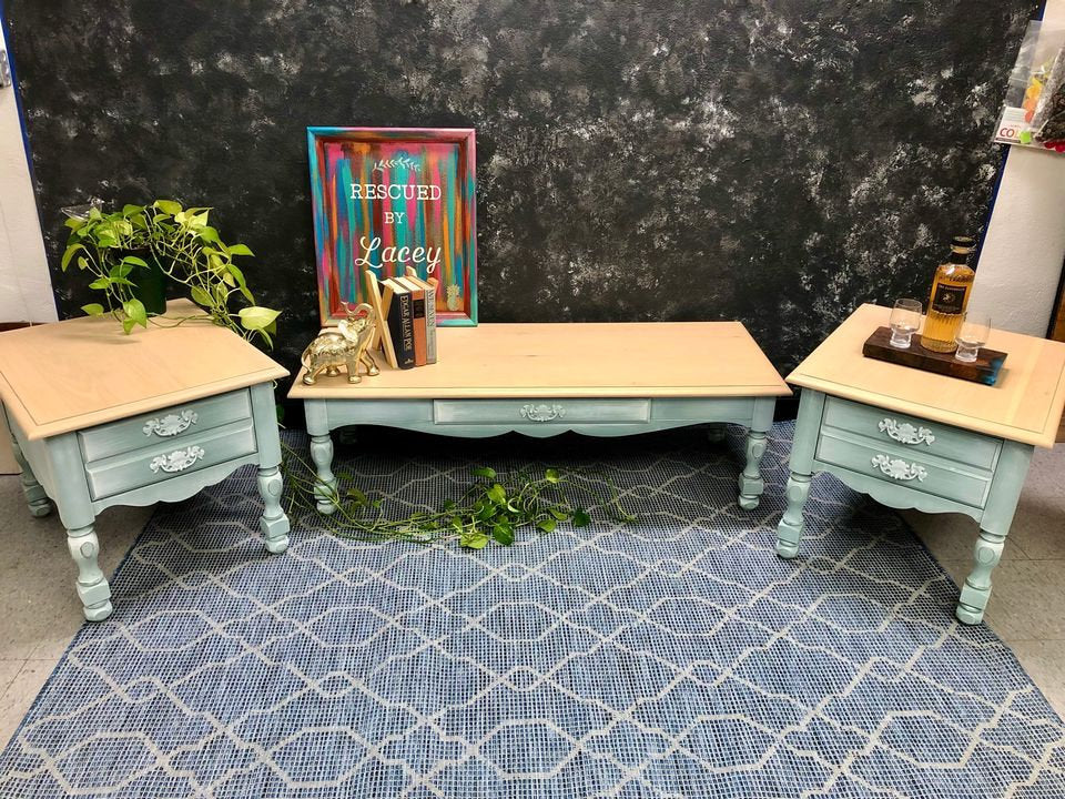 3 Piece Hand Painted Living Room Set - Farmhouse/Rustic Chic