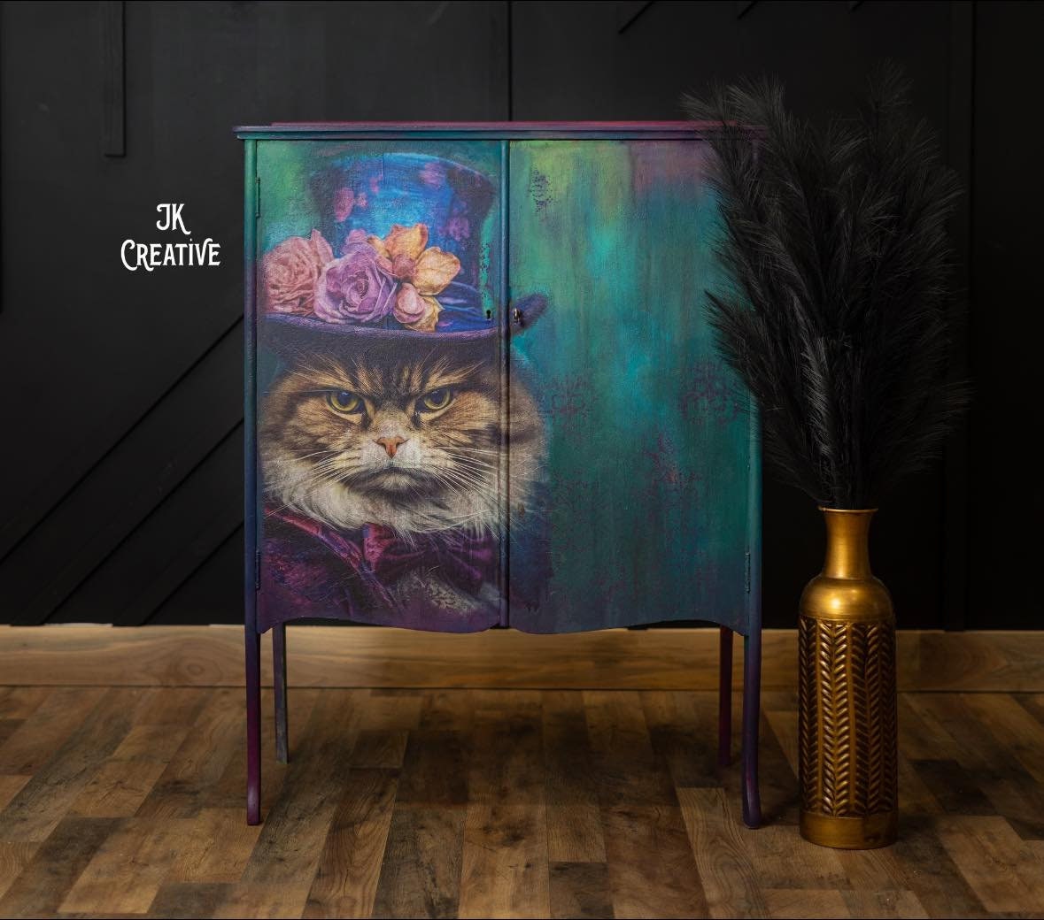 Sour Puss | Large Decoupage Tissue Paper | Furniture | Arts & Crafts | 21x29 or 14x20 | Whimsykel Designs | Grumpy Cat in Top Hat