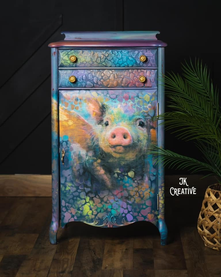 Pigasus Large Decoupage Tissue Paper for Furniture 21x29 Whimsykel Designs If Pigs Could Fly -Flying Pig