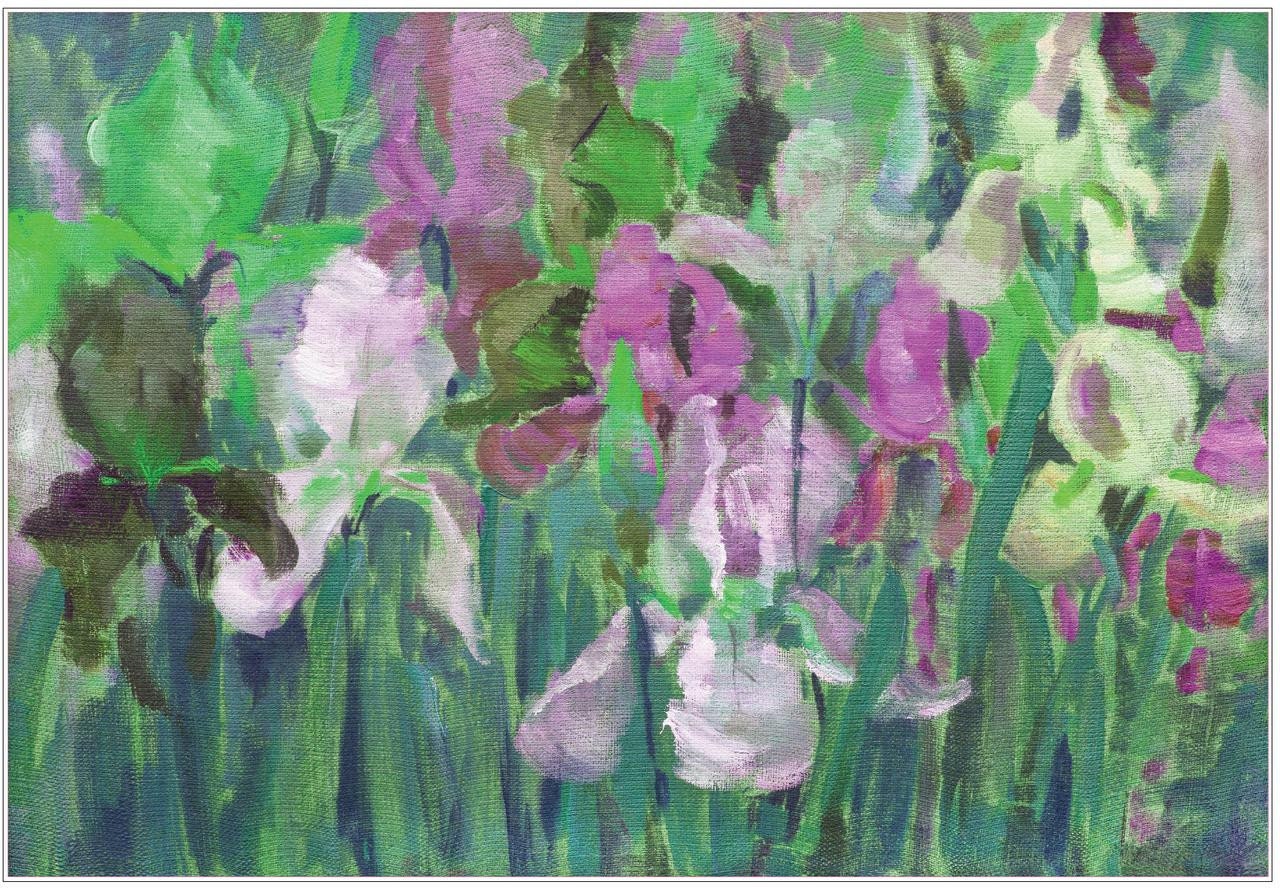BLOOMING IRIS | Retired | A1 Rice Decoupage Paper | For Furniture | Crafts | Art | Dixie Belle Paint