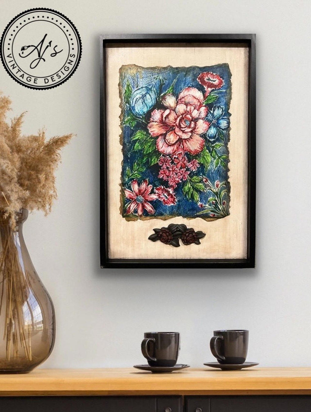 BLOOMING PARCHMENT | Retired | A3- 11.7 x 16.54 inches | Rice Decoupage Paper | Furniture | Crafts | Art
