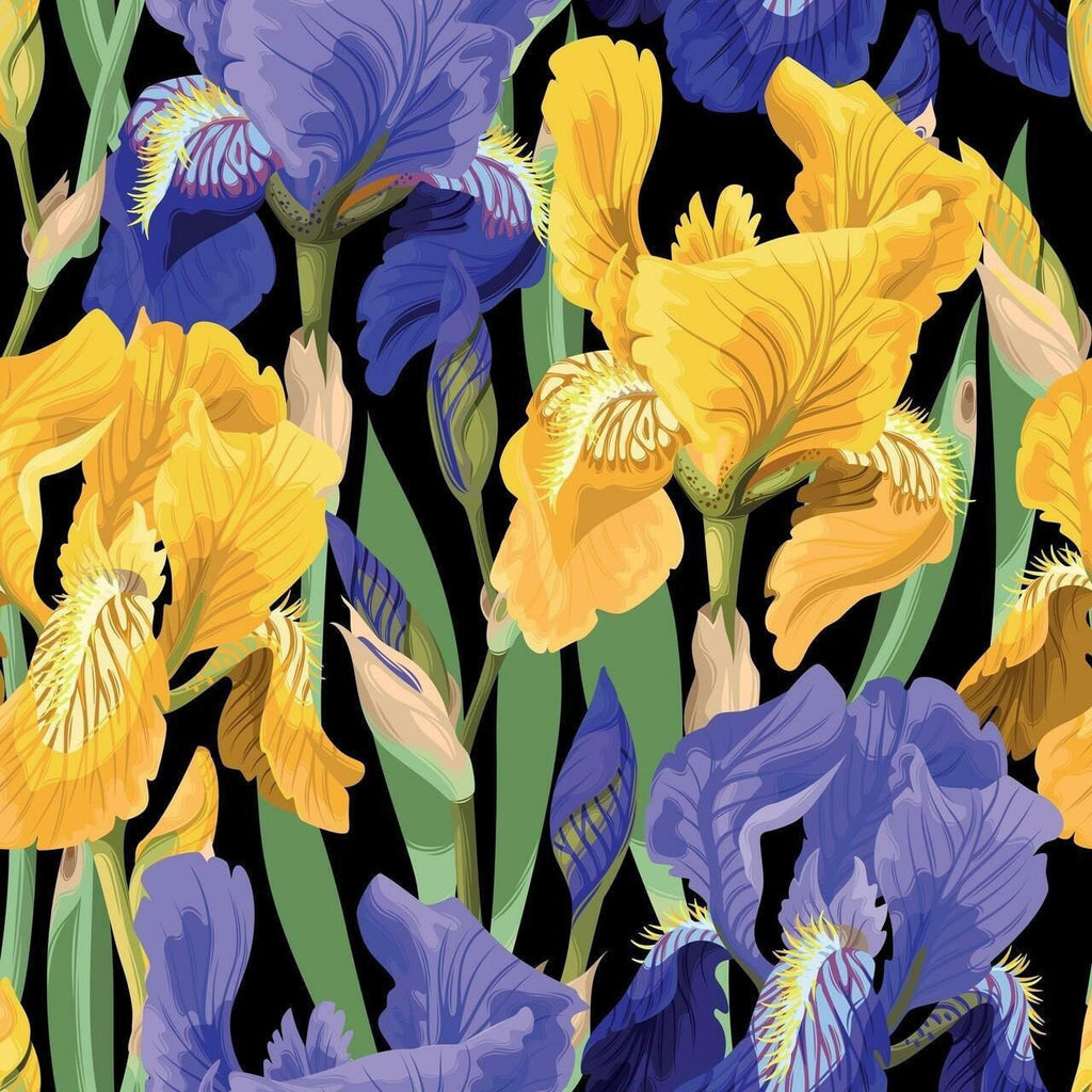 FLORAL ON BLACK | Retired | Rice Decoupage Paper - For Furniture | Crafts | Art | Dixie Belle Paint | Belles & Whistles