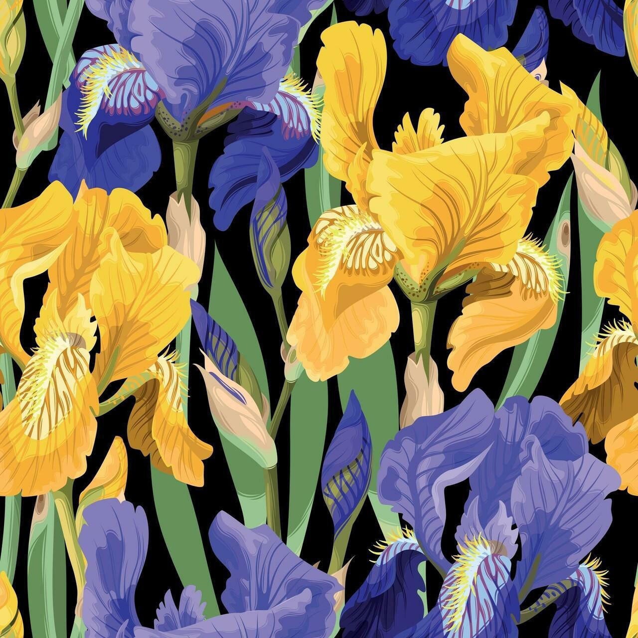 FLORAL ON BLACK | Retired | Rice Decoupage Paper - For Furniture | Crafts | Art | Dixie Belle Paint | Belles & Whistles