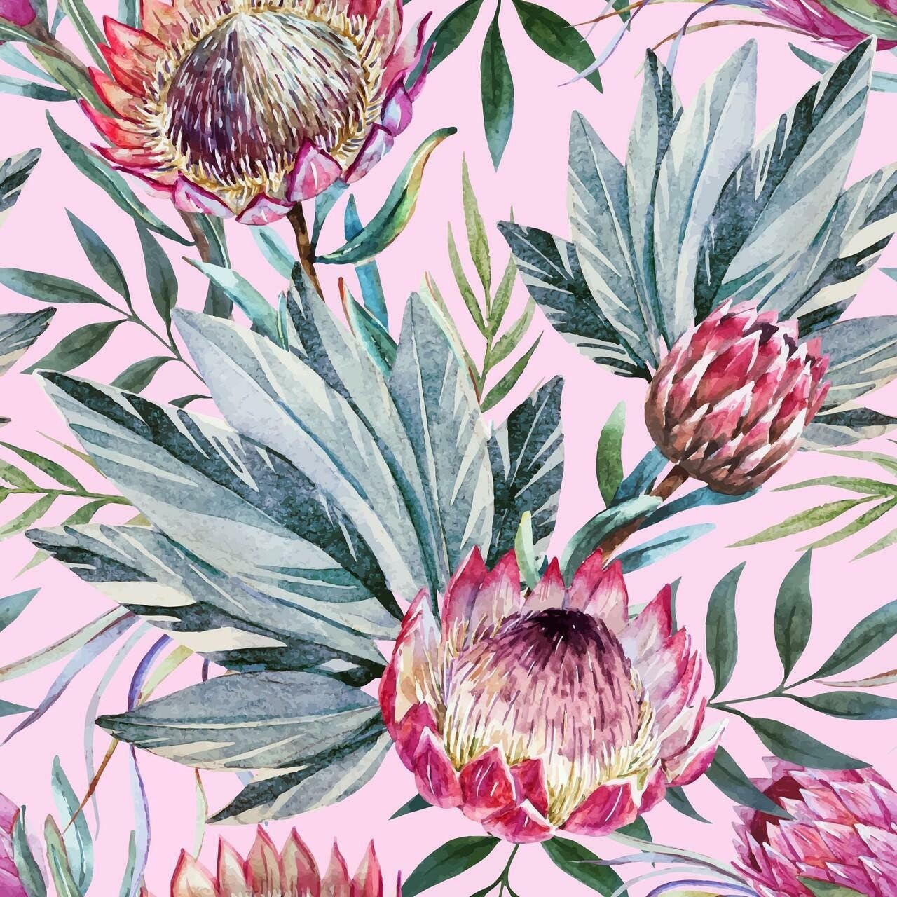 TROPICAL ON PINK | Retired | Rice Decoupage Paper - Dixie Belle Paint
