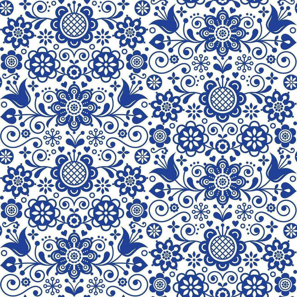 BLUE GLASS ORNATE | Retired | Rice Decoupage Paper - For Furniture | Crafts | Art | Dixie Belle Paint | Belles & Whistles