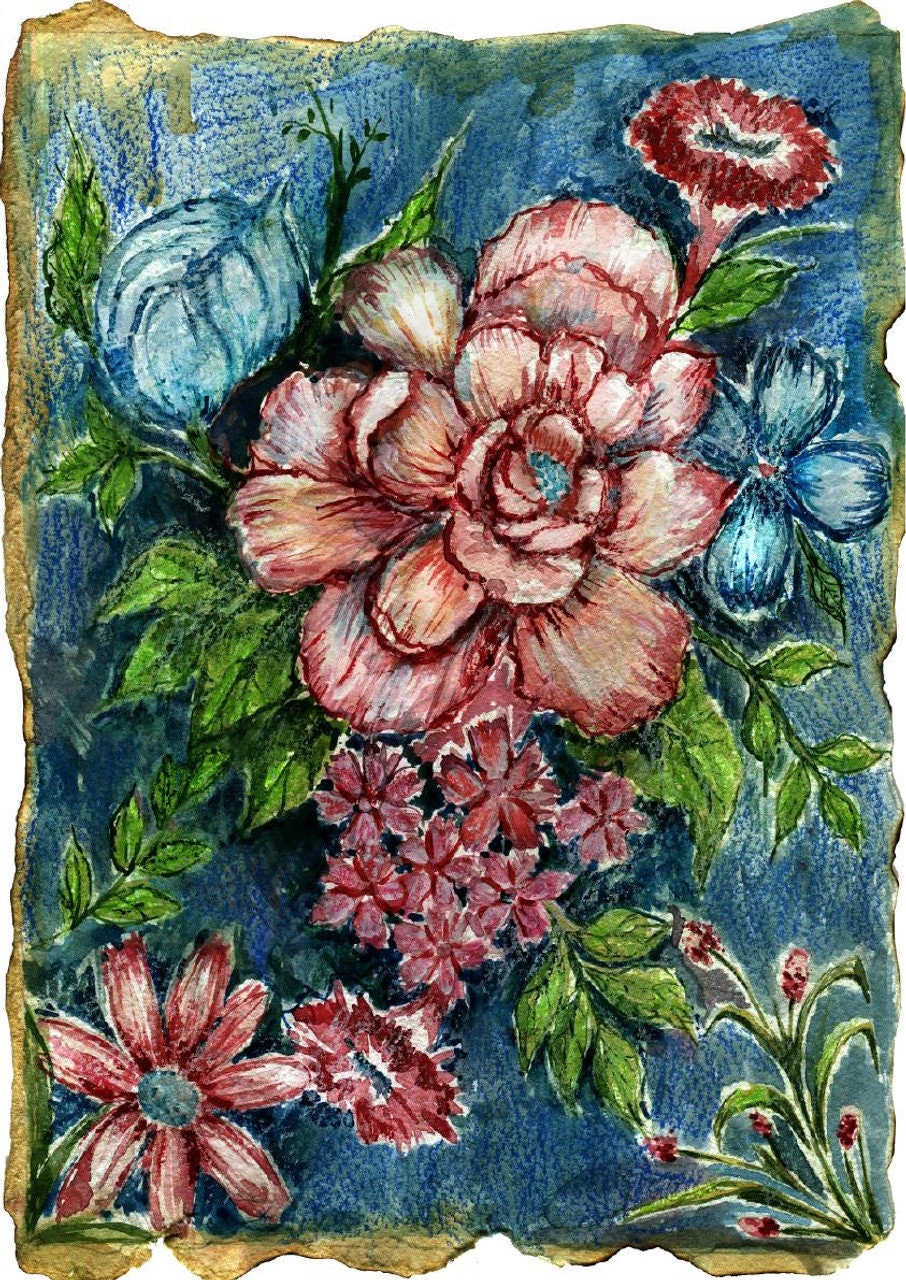 BLOOMING PARCHMENT | Retired | A3- 11.7 x 16.54 inches | Rice Decoupage Paper | Furniture | Crafts | Art