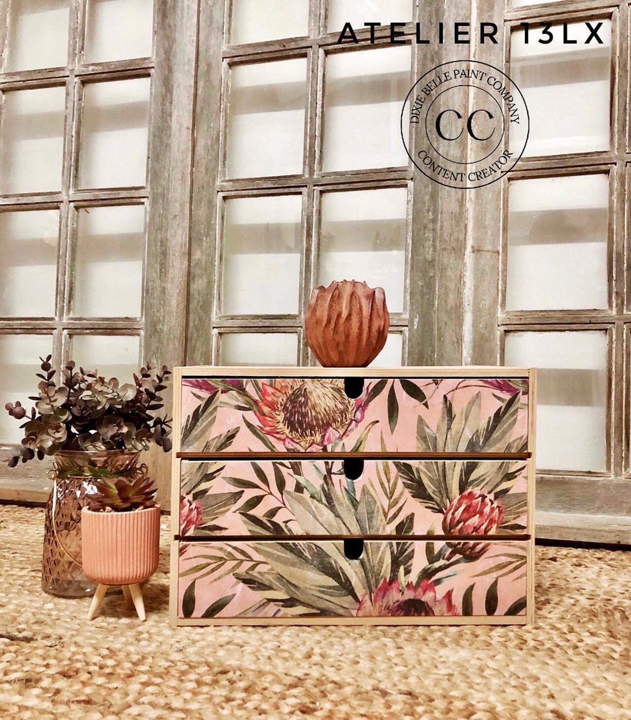 TROPICAL ON PINK | Retired | Rice Decoupage Paper - Dixie Belle Paint
