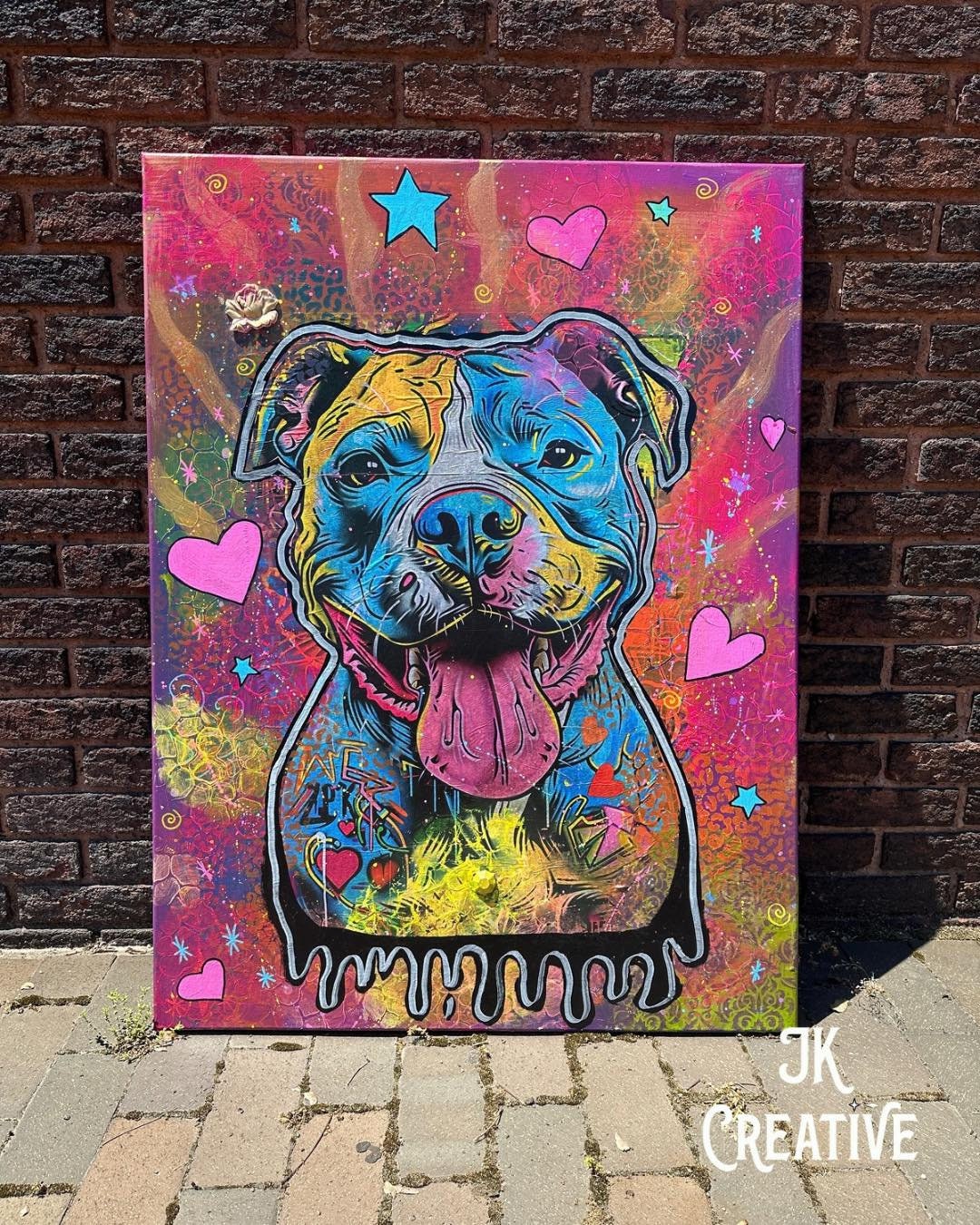 Zēk Large Decoupage Tissue Paper for Furniture 21x29 Whimsykel Designs Zek Funky Cool Pitbull