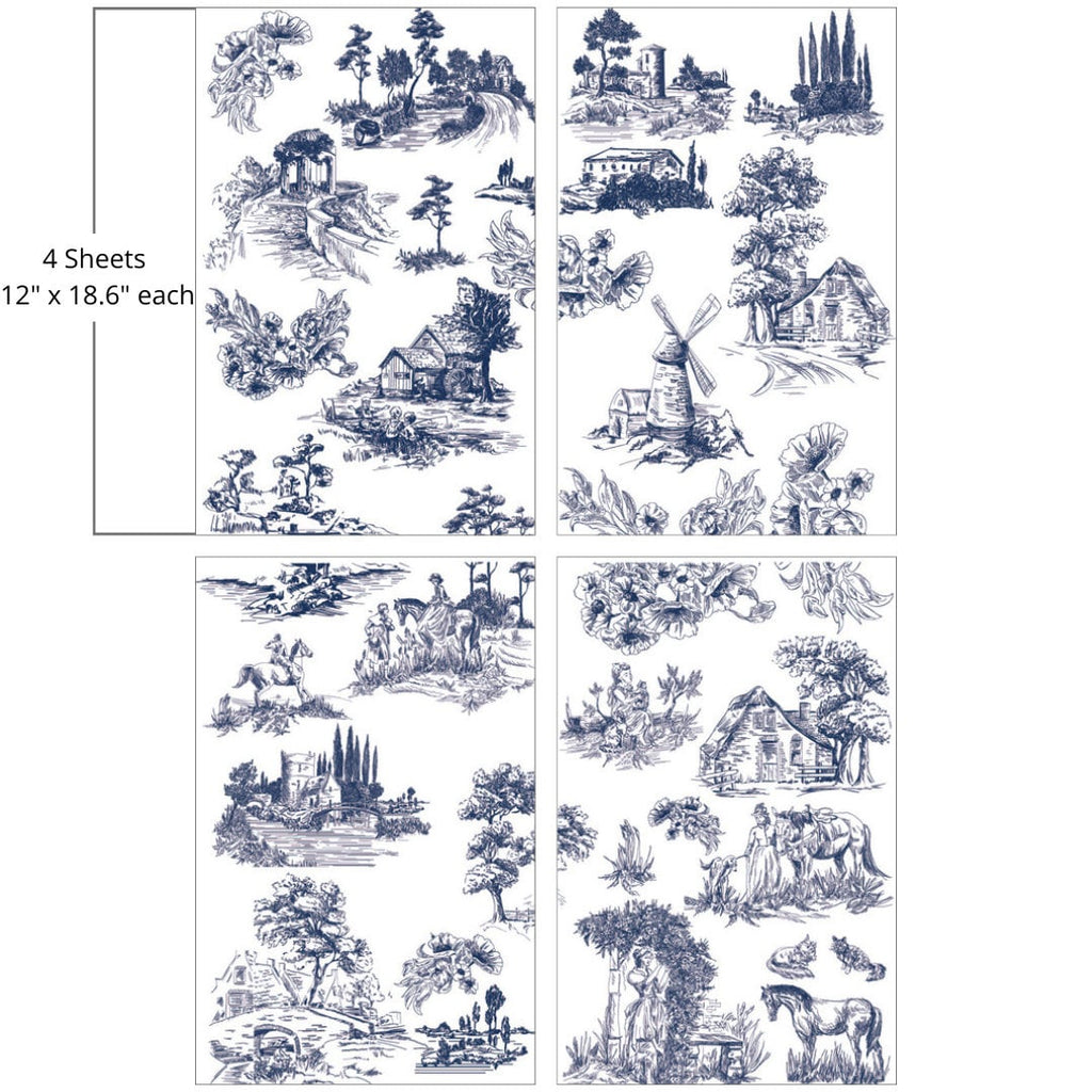Cottage Toile | Large Transfer | Dixie Belle Paint | vintage landscape