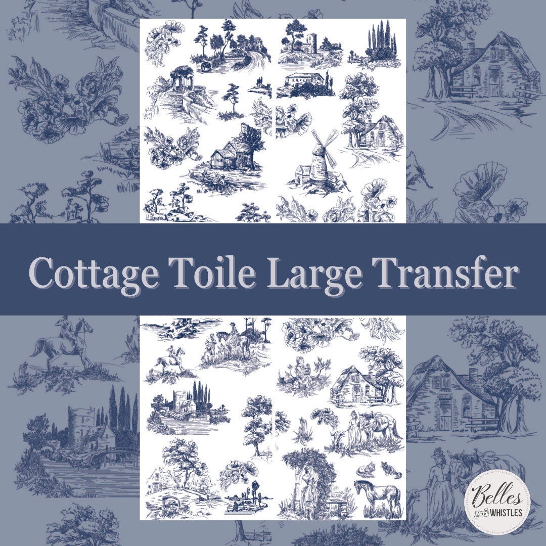 Cottage Toile | Large Transfer | Dixie Belle Paint | vintage landscape