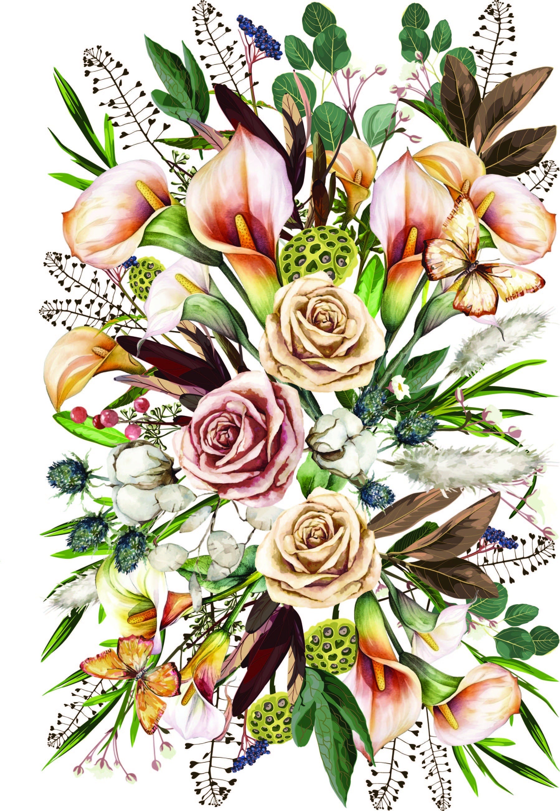 SAVI'S BOUQUET | Large Transfer | Dixie Belle Paint