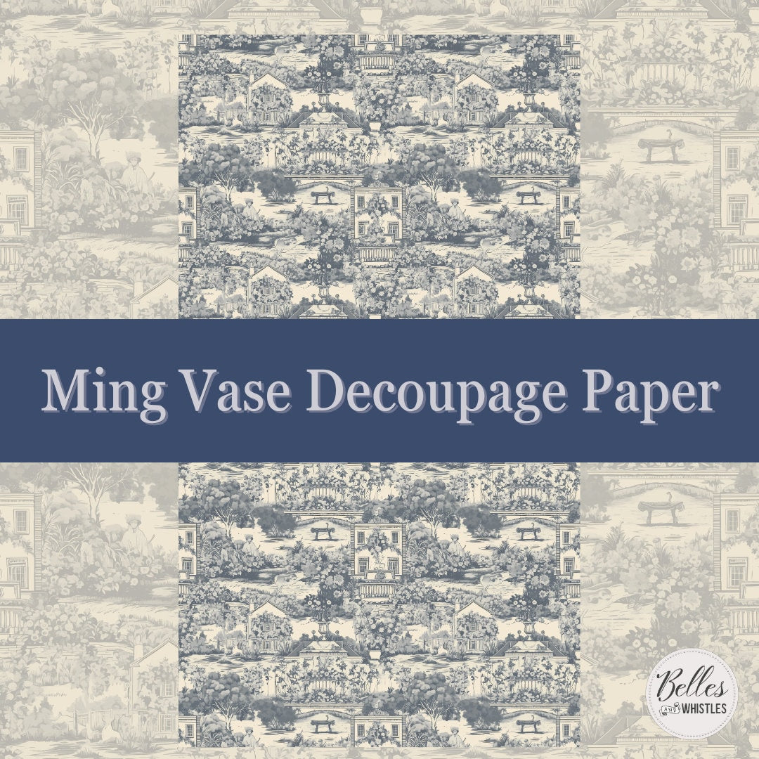 MING VASE | A3- 11.7 x 16.54 inches | Rice Decoupage Paper | Furniture | Crafts | Art