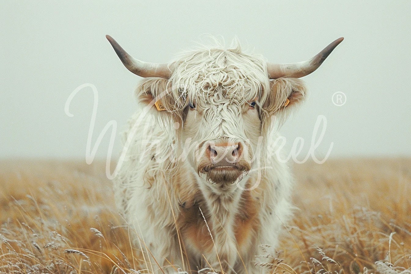 Helga Large Decoupage Tissue Paper for Furniture 21x29 Whimsykel Designs Longhorn Highland Cow (Coo)