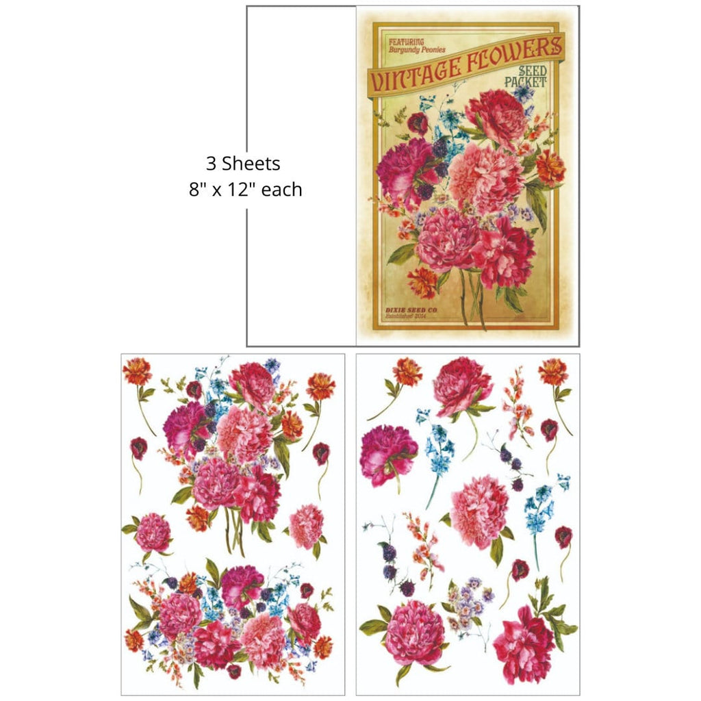 DIXIE SEED CO. | Mid Transfer | Dixie Belle Paint | pink/purple vintage florals Dixie Belle Paint