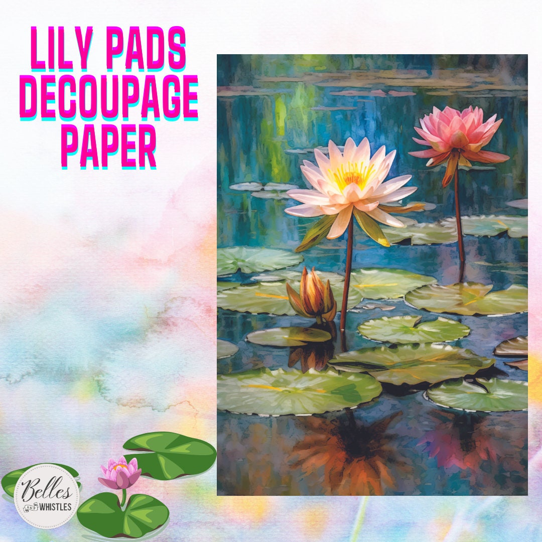 Lily Pads | A1 Rice Decoupage Paper | Furniture | Arts & Crafts | Dixie Belle Paint Company
