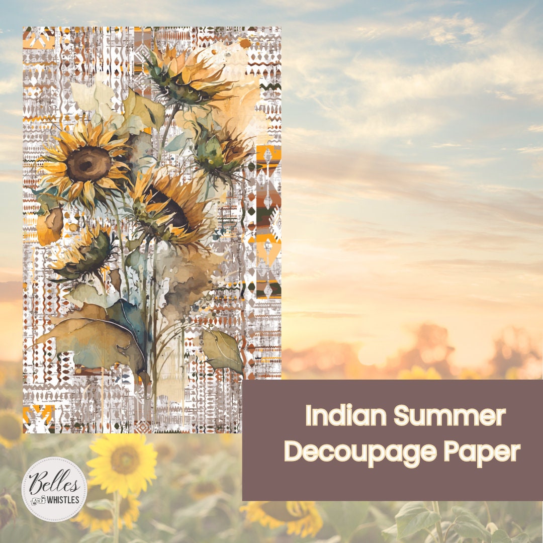 INDIAN SUMMER | A1 Rice Decoupage Paper | Furniture | Art & Crafts | Dixie Belle Paint Company