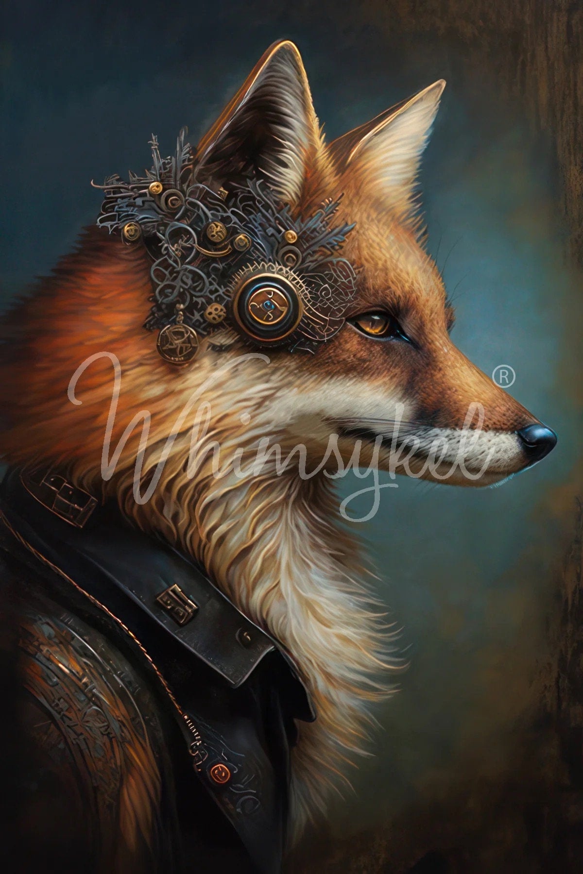 Riley Redfox Large Decoupage Tissue Paper for Furniture 21x29 Whimsykel Designs Biker Fox