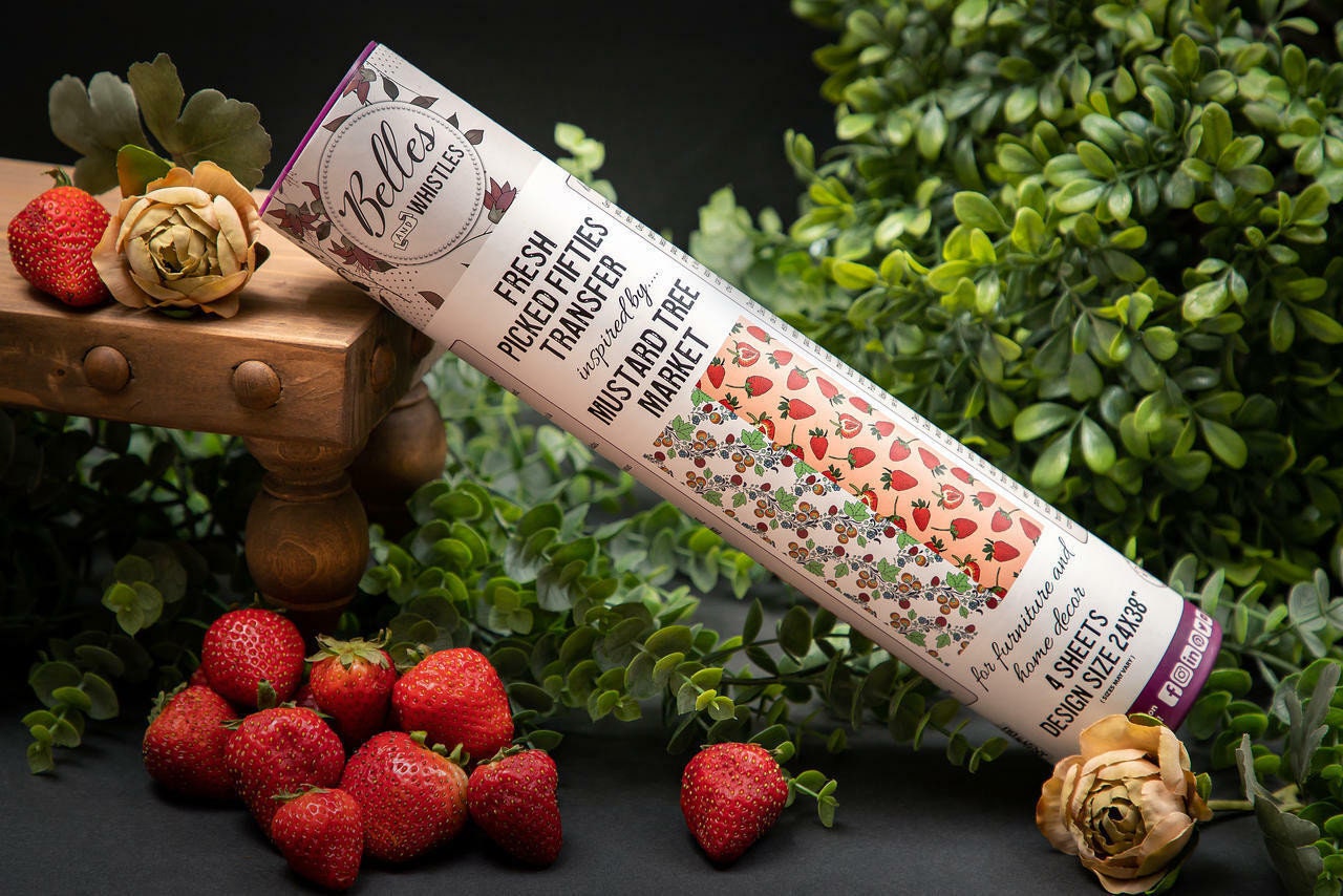 FRESH PICKED FIFTIES | Transfer | Retired | Dixie Belle Paint strawberry transfer