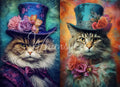 Duo Cats | 21”x29” | Large Decoupage Tissue Paper | Whimsykel Designs | Sour Puss & Riley Cooper
